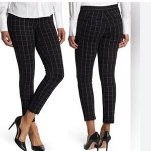Amanda & Chelsea Black Blue Gray Windowpane Trouser Size 14